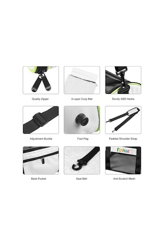 Dm Cbtx Funadd Pet Seyahat Taşıma Çantası - Omuz Askılı Katlanabilir Tote Gri