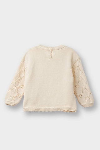 Defacto Kız Bebek Bisiklet Yaka Çiçekli Pamuk Akrilik Triko Kazak G2317a525wner120 Ekru-er120