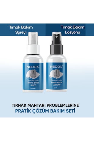 Nedox El Ayak ve Tırnak Mantarları için Pratik Bakım Sprey ve Losyon Seti 2 x 50 ML