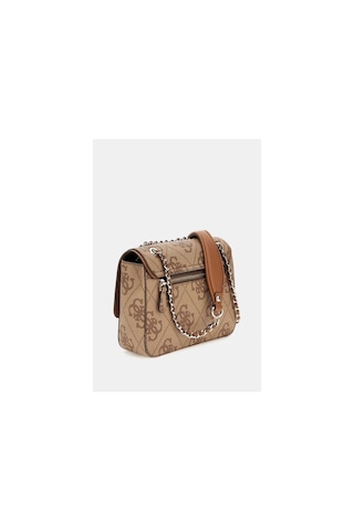 Guess Kadın Bej Izzy 4g Logolu Mini Çapraz Çanta Kahverengi