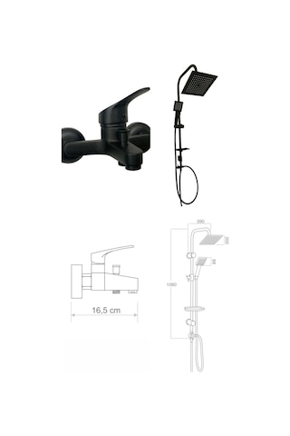 Armour Armatür Siyah Banyo Batarya Seti İkili Siyah