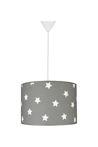 Şenay Aydınlatma Çocuk Odası Silindir Kumaş Sarkıt Avize-Gri Beya