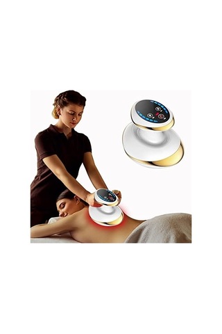 Müstesna Elektrikli Hacamat Vakumlu Isılı Selülit Sırt Vücut Masaj Gua Shua Yağ Yakma Beyaz