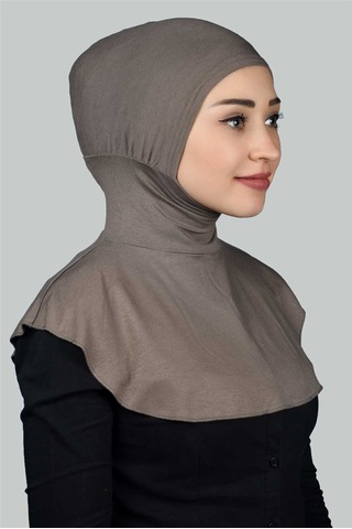 Altobeh Kadın Tesettür Pratik Boyunluklu Hijab - Sporcu Bone Koyu Vizon