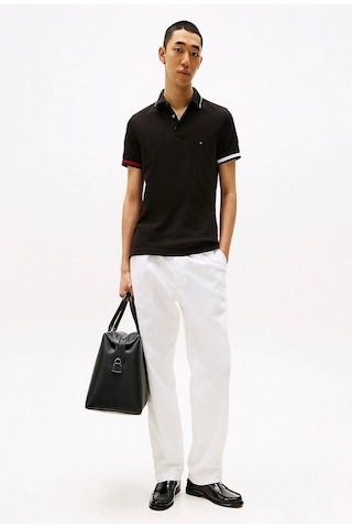 Tommy Hilfiger Flag Cuff Slım Fıt Polo Siyah