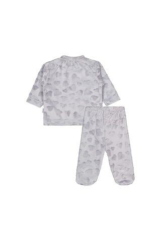 Albimini Kız Ayı Tavşan Nakış Patikli 2li Pijama Takım 1-6 Ay - Gri
