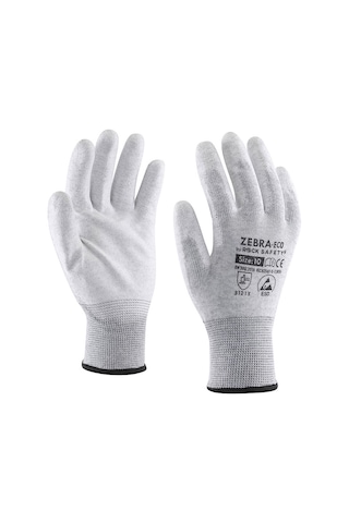 Rock Safety Zebra-eco Esd Tam Kaplı Pu Eldiven 5 Çift