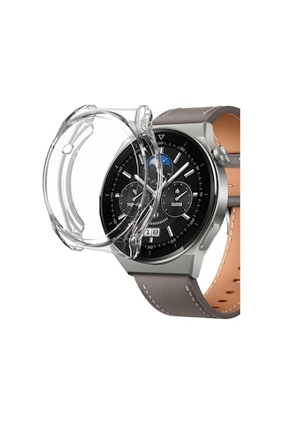 Huawei Watch Gt5 Pro 46mm Kılıf 360 Full Round Soft Silicone Şeffaf Watch Gt5 Pro 46mm İle Uyumlu Kılıf - Şeffaf