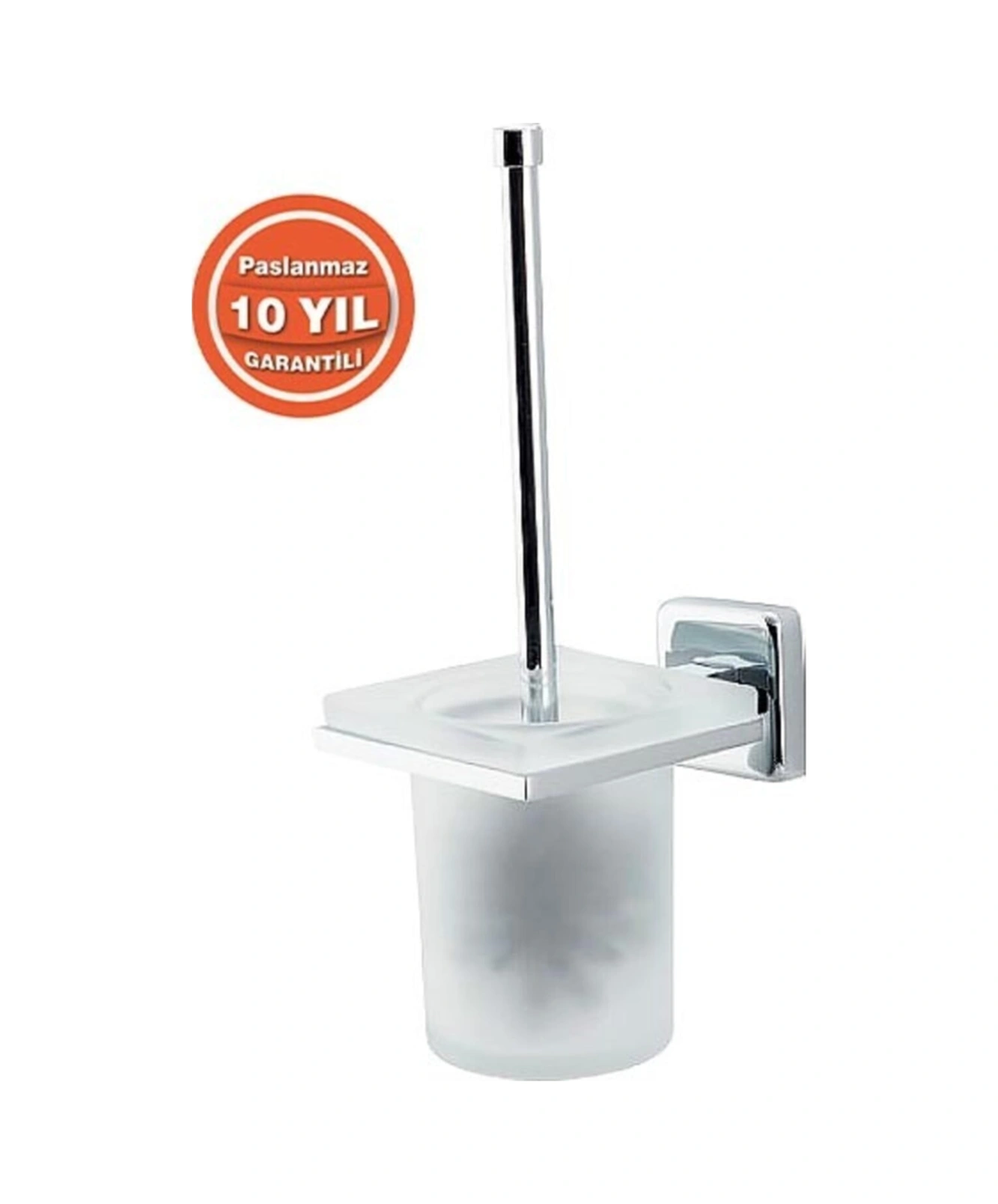 Çelik Banyo Paslanmaz Pirinç Montajlı Klozet Fırçası 10 Yıl Garantili Krom
