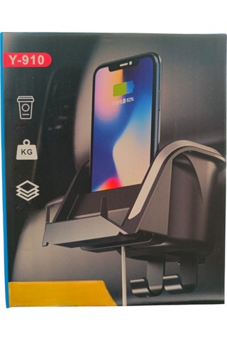 Koltuk Arkası Telefon Bardak Tutucu Organizer Siyah Y-910 Siyah