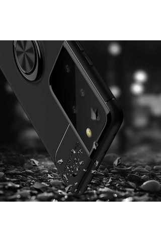 Samsung Galaxy Uyumlu S21 Ultra Kilif Yüzüklü Magnetli Ravel Case 389752999