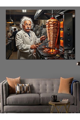Ahşap Tablo Döner Ustası Einstein Portresi