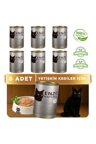 Enzo Natural Balık Etli Konserve Yaş Kedi Maması 410 Gr X 6
