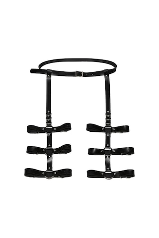 Suntek Kadın Pu Deri Koşum Jartiyer Kemer Ayarlanabilir Bel Siyah