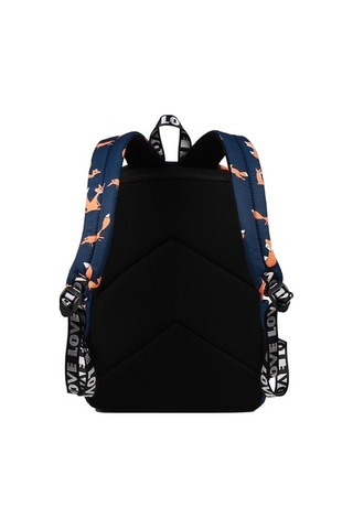 Dancemonkey Sevimli Tilki Baskı Kadın Okul Sırt Çantası Mavi, Su Dayanıklı, 20-35 L, Polyester, Kısa Kollu Mavi Mavi