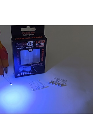 Femex Premium T5 T4 10'Lu İnce Bacaklı Kıl Led Mini Led Mavi