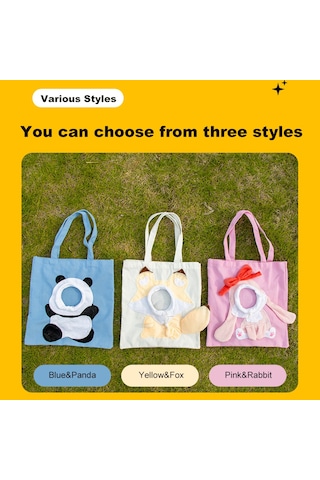 Moveevo Çok Renkli Sevimli Kedi Taşıma Çantası - Kanvas Omuz & Göğüs Askılı Evcil Hayvan Çantası, Açık Hava Seyahat Tote