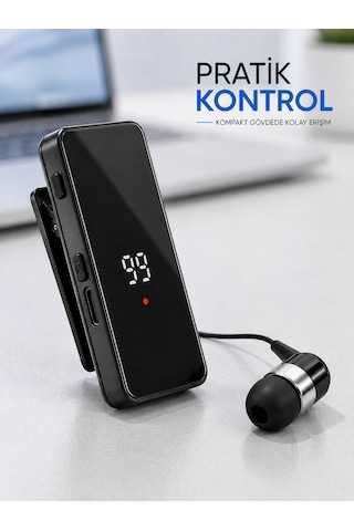 Tek Kulaklıklı Bluetooth Kulaklık Klipsli Mini Taşınabilir Müzik Ve Görüşme Cihazı - Lisinya Standart