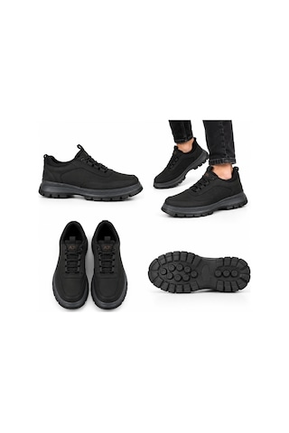 Modayak Ata 151 Nubuk Siyah Hakiki Deri Slip On Ayakkabı Nubuk Sıyah