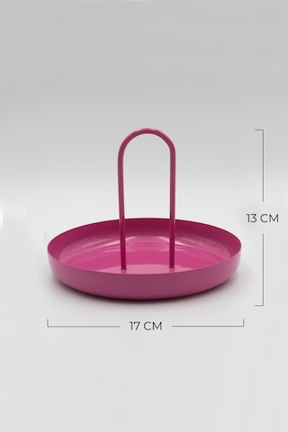 Pembe Metal Anahtarlık, Makyaj Ve Banyo Düzenleyici, Çok Amaçlı Organizer, Dekoratif Tabak & Kase Pembe