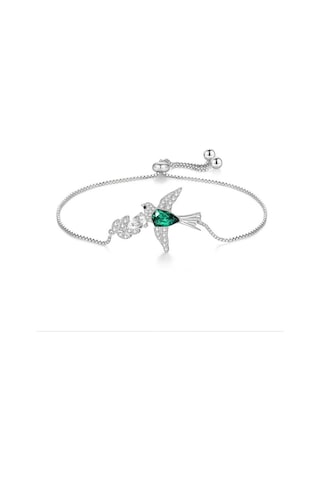 Monemel Kristal Anka Kuşu Bileklik Altın Kaplama B0910 Gümüş - Rodyum