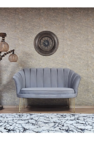 İkili İstiridye Gold Kaplama Telli Ayak Çay Seti Koltuk Tekli Ber Çok Renkli