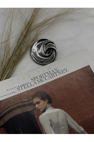 Best Price 34 Yuvarlak Düğme Broş 367590219 Gümüş