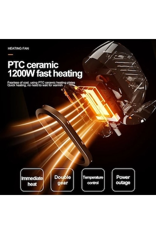 Trendooze Isıtıcı Ptc Hızlı Isıtma Masaüstü Sıcak Hava Isıtıcı, Güçlü Performans