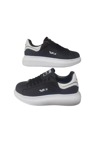 Wickers Unısex Siyah-beyaz Ortopedik Düz Taban Sneaker Spor Ayakkabı Siyah