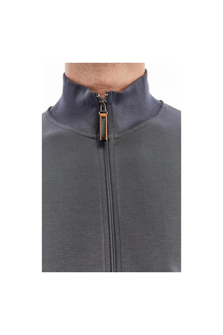 AR-MA Arma Erkek Slim Fit Sweatshirt Scuba Interlok, Tam Fermuarlı, Dik Yaka, Fleto Cepli K30324989802 Gri