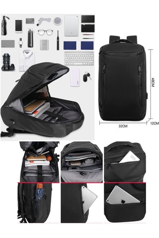 A413 Çok Amaçlı USB Şarj Portlu Laptop Sırt Çantası