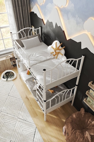 Argimo Argimo Ranza Bella 90 x 190 CM Genç Çocuk Yatak Odası Metal Ranza ve Karyola