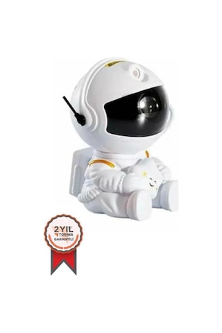 Torima Lw-6 Mini Beyaz Yıldız Projektör Astronot Işıklı Galaksi Samanyolu Projektör Gece Lambası Beyaz