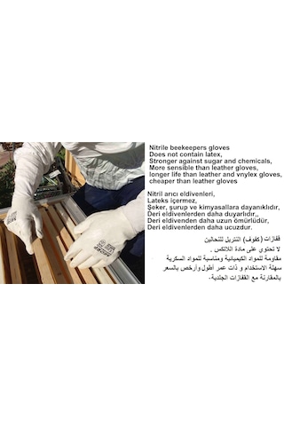 Sedef Beekeeping Nitril Kaplı Uzun No:9 Arıcı Eldiven