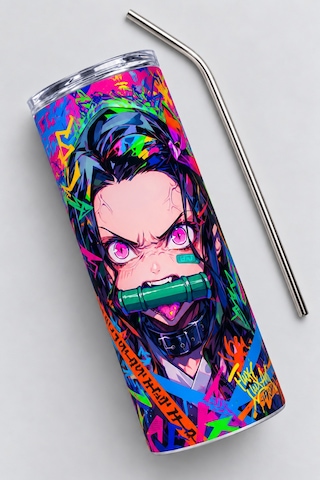Anime Severlere Özel Demon Slayer Hediye Seti Nezuko Termos, Tanjiro Kupa, Zenitsu Bardak Altlığı