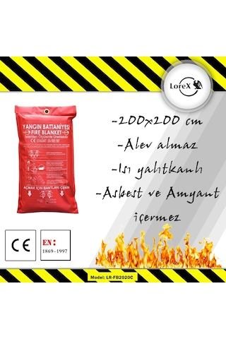Lorex Lr-Fb2020C 11.40 Çantalı Yangın Battaniyesi 200 x 200