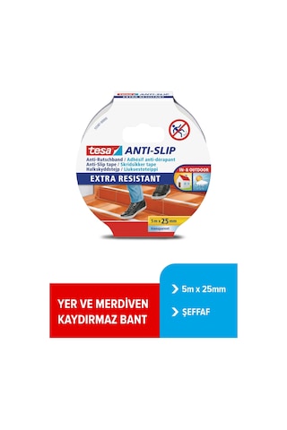 Kaydırmaz Bant, Zemin Güvenliği İçin, Şeffaf, 5m X 25mm