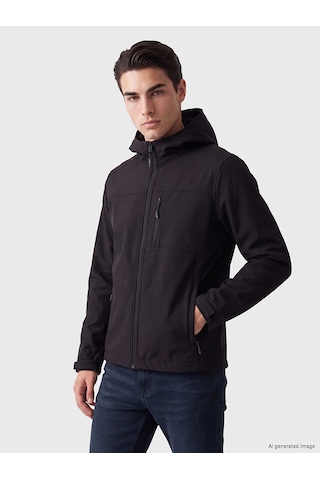 Lcwaıkıkı Classic Siyah Regular Fit Kapüşonlu Erkek Ceket
