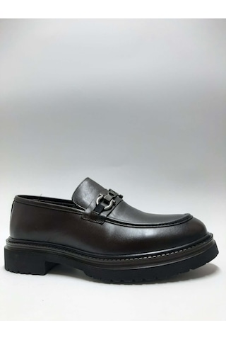 Adnan Bozkaya Hakiki Deri Tokalı Loafer Kahverengi Klasik Casual Model Erkek Ayakkabı C-81235734adn