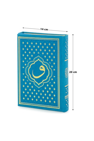 Vav Desenli Termo Deri Ciltli Sade Arapça Hafız Boy Kuran-ı Kerim Mavi