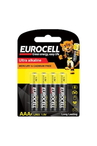 Eurocell- Aaa4 Lr03 1.5 V Ultra Alkalin Pil