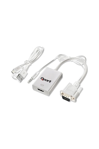 Qport Q-vh Vga To Hdmı Çevirici + Ses Kablosu