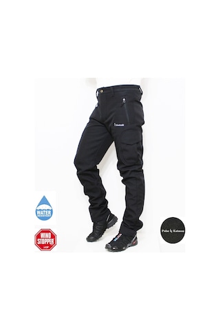 Mudwill Softshell Kargo Cepli Kışlık Pantolon-Siyah