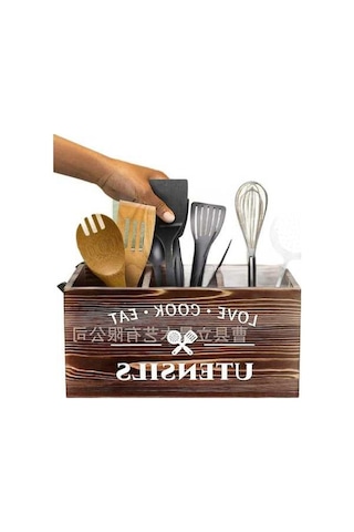 Pazly Mutfak Düzenleyici Kutusu, Bıçak Seti Saklama Sepeti Kahverengi, Kaşık Sınıflandırıcı, Kahverengi