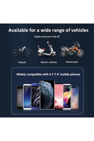 Mt32 Motor Motosiklet Bisiklet Telefon Tutucu Yağmur Güneş Koruyu Siyah
