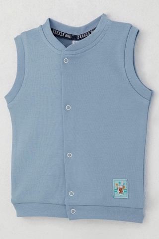 Breeze Erkek Bebek Yelek Çıtçıtlı Sevimli Balonlu Ayıcık Armalı 4 Ay-1 Yaş, Mavi Mavi