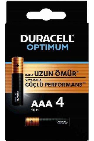 Duracell Optımum Mx2400 1.5 Volt Alkalin Aaa İnce Kalem Pil 4lü Paket