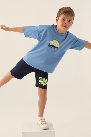 Roly Poly 3348 Wave Sensation İndigo Erkek Çocuk Bermuda Takım İndigo