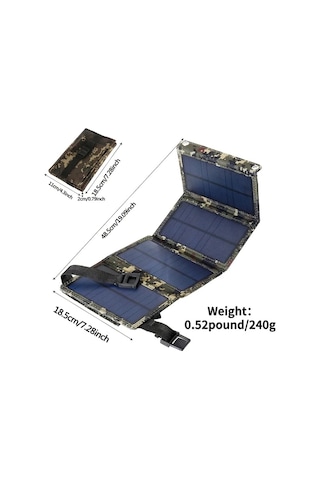 Motion003 20w Katlanabilir Taşınabilir Güneş Paneli Kamuflaj Tahtası Usb Çıkışlı Kamp Seyahat Karavan İçin Hafif Kompakt Tasarım Pil Dahil Değil