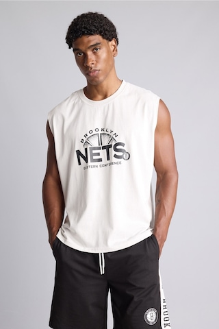 Defacto Nba Brooklyn Nets Bisiklet Yaka Boxy Fit Bisiklet Yaka Atlet H8273ax26augr519 Gri-gr519